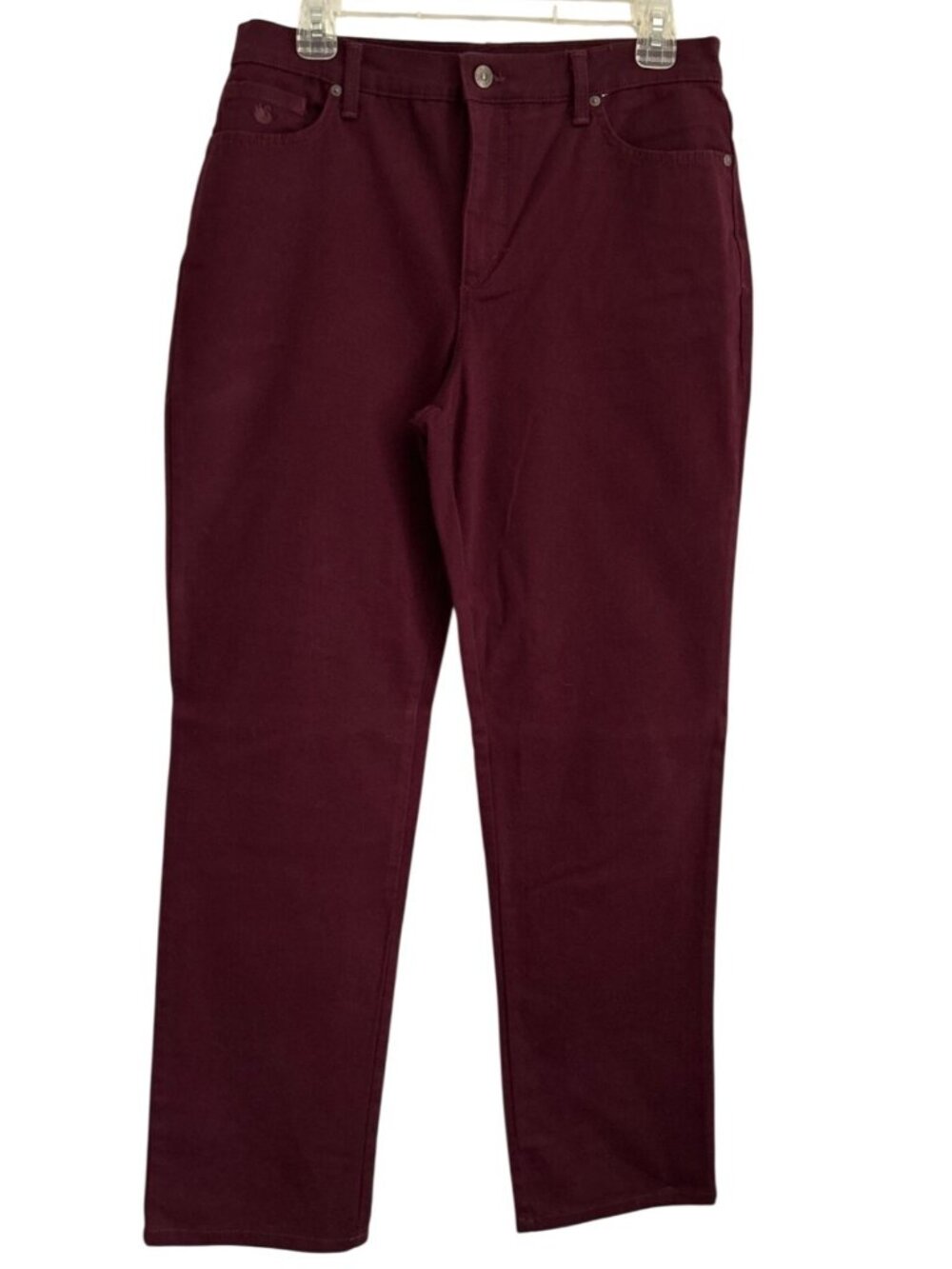Gloria Vanderbilt Amanda Womens Burgundy Straight-Leg Jeans Size 10 S